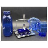 Cobalt Blue Glass and olive tray