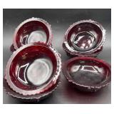 7 -Cape Cod 1876 Ruby Red  Bowls