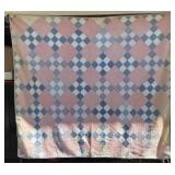 Handmade quilt-Pink and blue 84x72