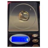 12k GOLD CLASS RING-6.62 grams