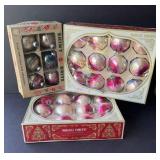 3-Pkg. VTG SHINY BRITE CHRISTMAS ORNAMENTS
