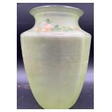 Vaseline uranium glass-green etched floral