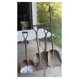 Set a four scoop shovels