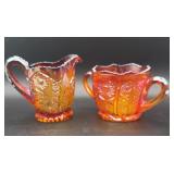 Indiana Glass Sunset Heirloom Cream And Sugar