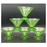 Green Depression Glass Sherbert Dishes