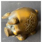 International bank piggy bank Brass