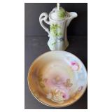 Hand Painted Bowl and Tea Pot-Japan-Germany