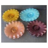 MCM Colonial Glass Waffle Pattern Desert Bowls