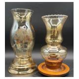 Iridescent glass candle holders