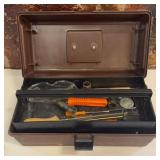 BOX OF CHAIN SAW TOOLS