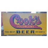 DBLE SIDED COOKS BEER SIGN EVANSVILLE IN.