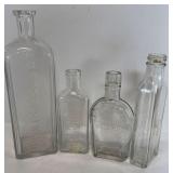 4-OLD MEDICINE/LINIMENT BOTTLES