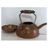 COPPER TEA POT AND NAPPY
