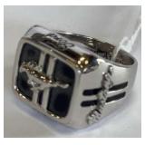 FORD MUSTANG STERLING SILVER RING
