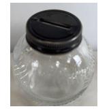 GLASS BASEBALL JAR BANK