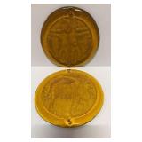 2-BLENKO AMBER ZODIAC THEMED SUNCATCHERS