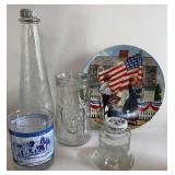 PATRIOTIC GLASSWARE-OLIVE BELL-MUGS-PLATE