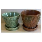 2-McCOY PLANTERS-DIAMOND AND LOTUS DESIGN
