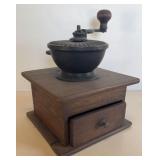 VTG WOODEN AND CAST IRON COFFEE GRINDER