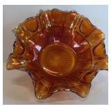 IMPERIAL GLASS MARIGOLD SCALLOPED BOWL