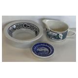 3-Pc RAILROAD CHINA-Bowl-Creamer-Small plate