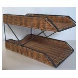 VTG WICKER DESK KETTER ORGANIZER