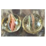 2-GERMAN SWIRL RIBBON MARBLES