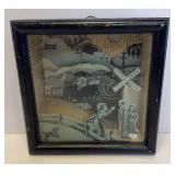 Railroad shadowbox wall hanger