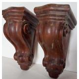 PAIR OF CHERRY CORBELS