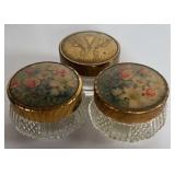 3-Vintage Trinket/Powder Jars