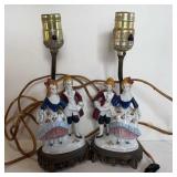 PAIR OF 1940'S COLONIAL FIGURE TABLE LAMPS