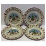 4-SNOWMAN CHRISTMAS PLATES