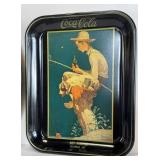 2-COLLECTORS COKE TRAYS-BOY FISHING