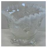 JEFFERSON GLASS 3 FOOTED OPALESCENT BOWL