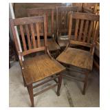 SET OF 4 OAK MISSION STYLE CHAIRS