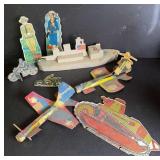 VTG DIE CUT AIRPLANES AND SOLDIERS-BATTLESHIP