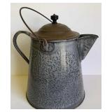 GRAY GRANITEWARE COFFEE POT