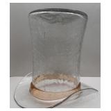 LARGE CRACKLE GLASS TOP HAT-AS IS