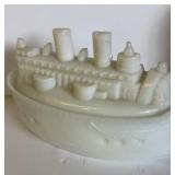 VINTAGE MILK GLASS BATTLESHIP ï¿½ NEWARK 1891