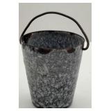 MINI GRAY AND SPECKLED WIRED HANDLED PAIL
