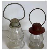 2-VTG GLASS LANTERN CANDY CONTAINERS