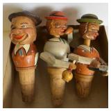 3-VTG WOODEN FIGURES BOTTKE STOPPERS