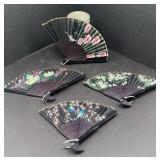 SET A FOUR ORIENTAL FANS MADE IN JAPAN