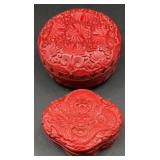 2-SMALL CHINESE CINNABAR BOXES-RISIN
