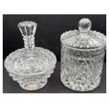 2-CRYSTAL CANDY DISHES