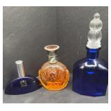 COBALT PERFUME BOTTLES AND ITHERS