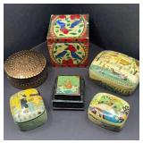 5-BLACK LACQUER INDIA TRINKET BOXES