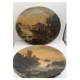 2-OLD OIL ON CANVAS PAINTINGS