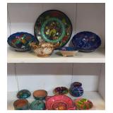 Mexican folk art style terra-cotta pottery
