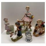 FIVE PORCELAIN FIGURINES